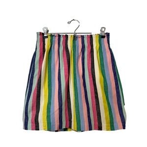 J.Crew Linen Cotton A-Line Mini Skirt in Rainbow Multicolour - Sz 2